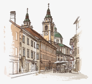 Kingdom City Sketch United House -painted Architecture - Architecture Png, Transparent Png, Free Download