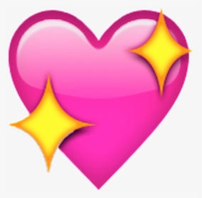 Tumblr Heart Emoji Stickers Love People - Corazon Con Brillo Emoji, HD Png Download, Free Download