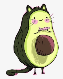 #cute #avocado #cats #sticker #art #tumblr #freetoedit - Avo Cat, HD Png Download, Free Download