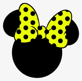 Minnie Head With Yellow Bow - Minnie Mouse Ears With Bow Svg, HD Png Download, Free Download