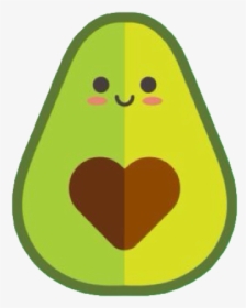 Love Heart Brown Green - Cute Kawaii Avocado Png, Transparent Png, Free Download
