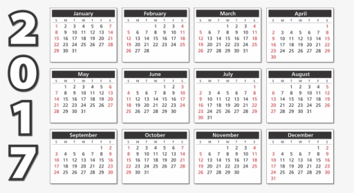 Calendar, 2017, Agenda, Schedule, Plan, Weeks, Months - Calendar, HD Png Download, Free Download