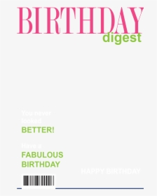 Birthday Magazine Cover Template, HD Png Download, Free Download