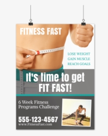 Fast Fitness Motivational Poster Template Preview - Slim Waist, HD Png Download, Free Download
