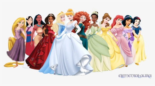 Transparent Princess Dress Png - Disney Princesses With Elena, Png Download, Free Download