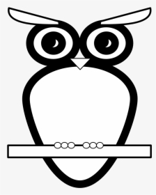 Bw Owl Black White Line Art Scalable Vector Graphics - Owl Sit Line Vector, HD Png Download, Free Download