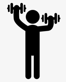 Transparent Man Standing Silhouette Png - Person With Dumbbell Clipart, Png Download, Free Download