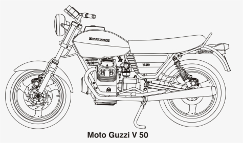 Moto Guzzi V50, Year 1977 Clip Arts - Moto Guzzi Drawing, HD Png Download, Free Download