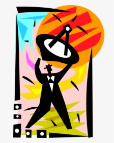 Vector Illustration Of Businessman Holds Satellite - Poster, HD Png Download, Free Download