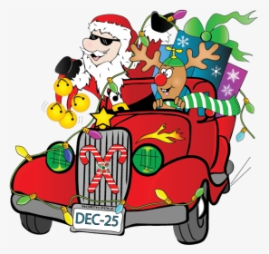 Santa Claus Packs His Sleigh For Flat Rock Trip - Hot Rod Santa, HD Png Download, Free Download