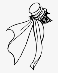 Ladies Hat Ladies Foxhunting Hat Trailing Ribbons - Scarf Outline, HD Png Download, Free Download