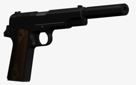 Silenced Pistol Png - Silenced Colt Png, Transparent Png, Free Download