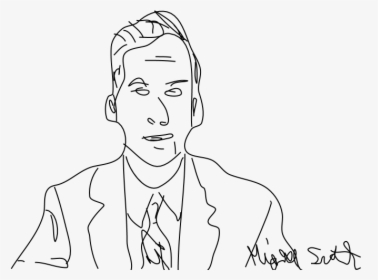 Line Drawing Michael Scott Drawing, HD Png Download, Free Download
