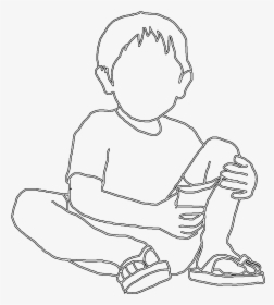 Transparent Kids Playing Silhouette Png - Line Silhouette Kid, Png Download, Free Download