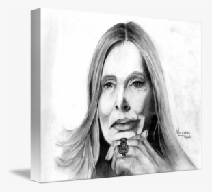 Pencil Drawing Of Celebrity Joni Mitchell Face - Girl, HD Png Download, Free Download