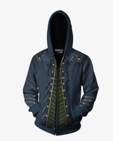 Devil May Cry Vergil Cosplay Zip Up Hoodie Jacket - Vergil Hoodie, HD Png Download, Free Download