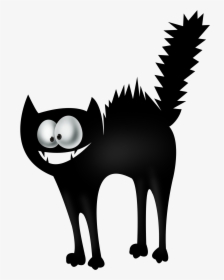 Cat Halloween Clip Art - Black Cat Drawing Halloween, HD Png Download, Free Download