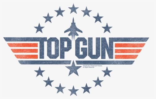 Faded Retro Blue And Red Top Gun Emblem Design - Top Gun Maverick Logo, HD Png Download, Free Download