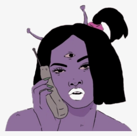 Tumblr Cartoon Art Aesthetic Pretty Png Tumblr Png - Three Eyed Girl Alien, Transparent Png, Free Download
