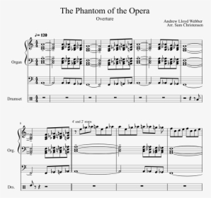The Phantom Of The Opera Sheet Music Composed By Andrew - Phantom Of The Opera Overture Organ Sheet, HD Png Download, Free Download