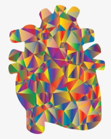 Prismatic Spacefem Heart Clip Arts - Сердце Из Треугольников Png, Transparent Png, Free Download