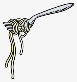 Spaghetti Clip Art Black And White Free Clipart - Spaghetti On A Fork Clipart, HD Png Download, Free Download