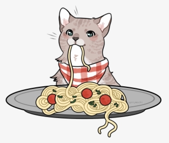 Image Result For Dog And Cat Eating Spaghetti Clipart - Cartoon, HD Png Download, Free Download
