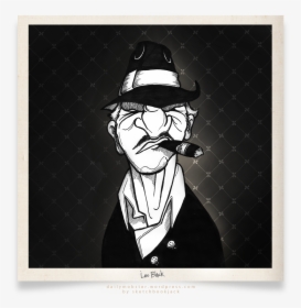 Leo Black Old Man Daily Mobster Sketchbookjack Character - Cartoon Old Man With Cigar, HD Png Download, Free Download