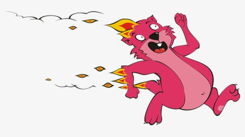 Marmot, Mammal, Rodent, Red, Pink, Fire, Flames, Adobe - Cartoon, HD Png Download, Free Download
