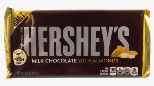 Hersheys Giant Milk Chocolate With Almonds - Chocolate Bar, HD Png Download, Free Download