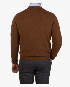 William Lockie Brown Crew-neck Lambswool Sweater Back - Sweater, HD Png Download, Free Download