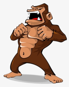 Gorilla Ape Cartoon Illustration - Cartoon Gorilla Png, Transparent Png, Free Download
