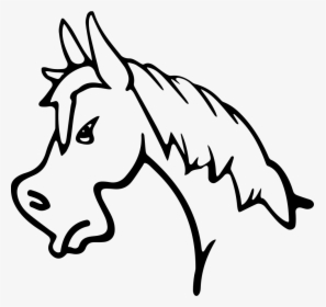 Angry Horse Face Side View Outline - Horse Side View Cartoon, HD Png Download, Free Download