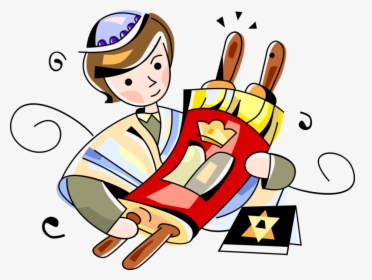 Vector Illustration Of Hebrew Sefer Torah Parchment - Simchat Torah Woman Coloring Sheet, HD Png Download, Free Download