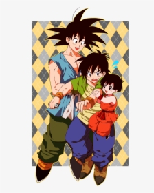 Son Gokuu, Son Goten, And Pan Drawn By 20cal - Cartoon, HD Png Download, Free Download