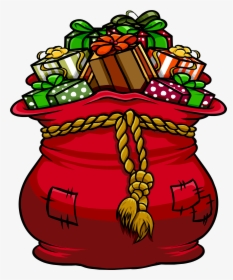 Santa Gift Bag Clipart Free - Santa's Sack Of Toys, HD Png Download, Free Download