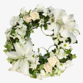 White Lily Wreath - White Flower Wreath Png, Transparent Png, Free Download