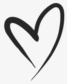 Black And White Heart Sketch , Png Download - Transparent Background Black Hand Drawn Heart, Png Download, Free Download
