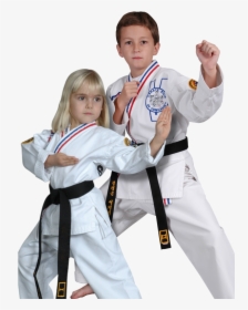 Two Martial Arts Students In Ready Stances - Taekwondo, HD Png Download, Free Download