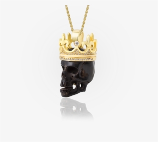 Wood Skull & Diamond Crown Pendant - Pendant, HD Png Download, Free Download