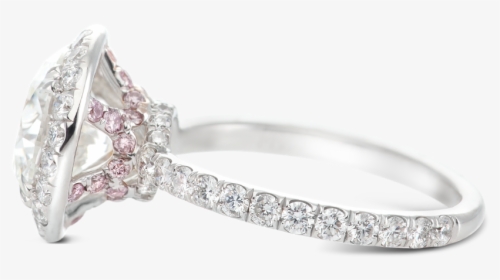 Ring Tiara Halo Round Diamond Crown Basket Pink - Engagement Ring, HD Png Download, Free Download
