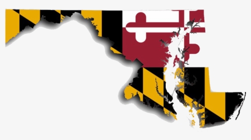 Maryland Map, With Maryland Flag Design - Maryland State Flag Png, Transparent Png, Free Download