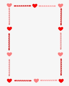 Heart And Candy Border - Valentines Day Border Clip Art, HD Png Download, Free Download
