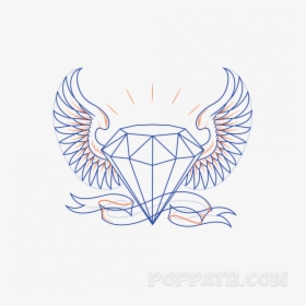 Diamond With Crown Drawing, HD Png Download, Free Download