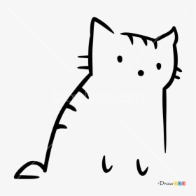 Cat Cute Black Draw, HD Png Download, Free Download