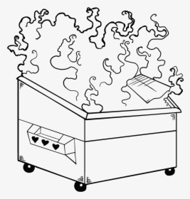 Transparent Fire Drawing Png - Dumpster Drawing Black And White, Png Download, Free Download