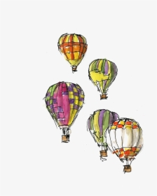 Hot Air Balloon Festival Greeting Card Sketch - Hot Air Balloon Festival Cartoon, HD Png Download, Free Download
