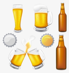 Beer Glassware Oktoberfest Clip Art - Beer Bottle And Mug Clipart, HD Png Download, Free Download