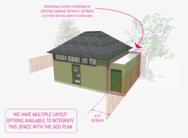 Garage Adu Addition Diagram 02 - House, HD Png Download, Free Download