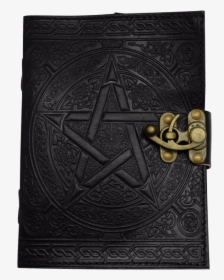 Black Pentagram Embossed Leather Journal - Leather Pentagram Journal, HD Png Download, Free Download